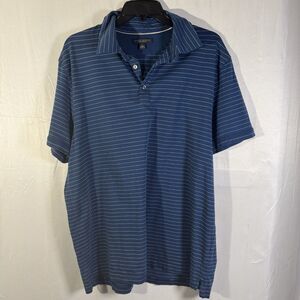 Banana Republic Men’s Blue Striped Polo Shirt Short Sleeve Casual Golf Size XL
